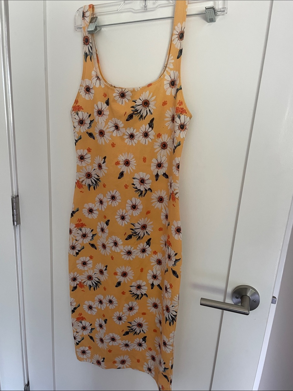 Zara Yellow Floral Midi Tank Dress